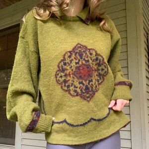 Fedi Green Knit Sweater